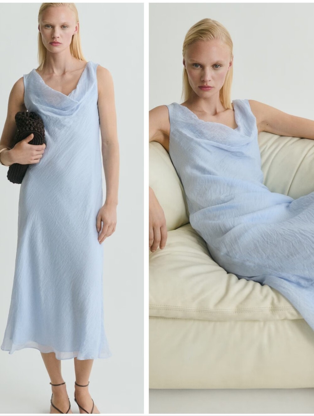 MANGO Draped Neckline Dress